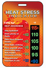 Heat stress indicator product card