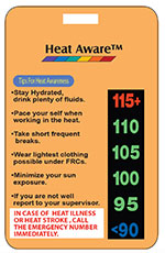 Heat Aware heat stress indicator custom product card