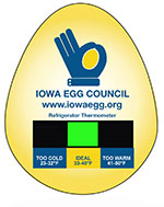 Iowa Egg Council refrigerator thermometer card