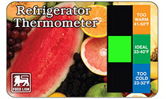 Refrigerator thermometer custom product card