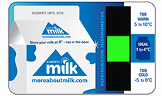 Milk refrigerator thermometer custom product card