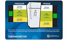 Fortes fridge and freezer temperature indicator custom product card